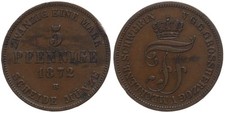 Old German States - Mecklenburg Schwerin 5 Pennies 1872 B