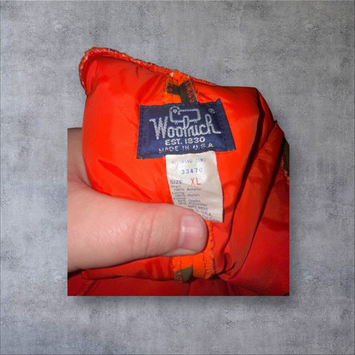 Woolrich Mens XL Blaze Orange Camo Hunting Coat & Overalls BIBS Pocket USA ZIP - Picture 8 of 18