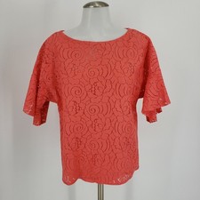 New Banana Republic Floral Lace Flutter Sleeve Short Sleeve Blouse w/ cami Sz XS