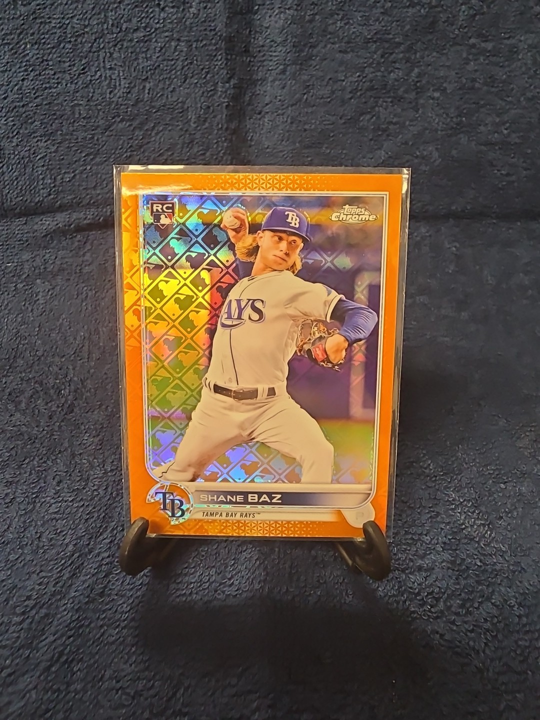 2022 Topps Chrome Logofractor Shane Baz Orange #/25 SP RC Rookie Tampa Bay Rays