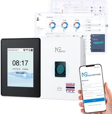 Ngteco Cloud-Based Time Clock, Fingerprint+Rfid Time Clocks for Employees Small 