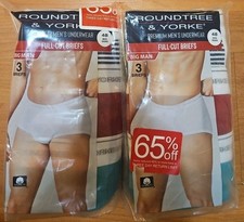 Roundtree  Yorke Mens Full-Cut Briefs 6 Pair 2 Pack Size 48 Multicolor