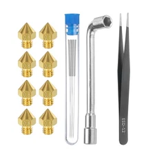 3D Nozzles Kit, 8pcs 3D Printer Brass Nozzles 0.8mm, 5pcs Cleaning Needles