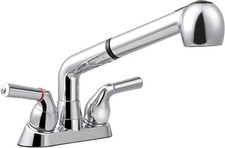 Utility Sink Faucet with Sprayer, Laundry Room Pull Out Chrome