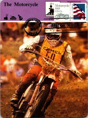 Dr Jim Stamps Maximum Card Motorcycle 1913 5C American Flag Forever Fdc