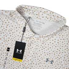 Under Armour Mens 2XL Playoff 3.0 Loose Golf Polo Shirt White UPF 40 Stretch