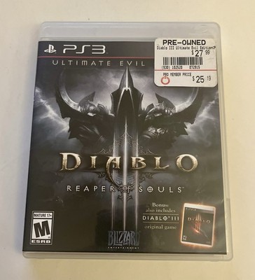 PS3 Diablo 3 Reaper of Souls Ultimate Evil Edition + Bonus Game CIB Tested