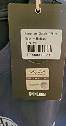 (Nueva con etiquetas) Camisa 19Nine Georgetown Hoyas (mediana para adultos) - Historia de la madera dura - Imagen 3 de 4