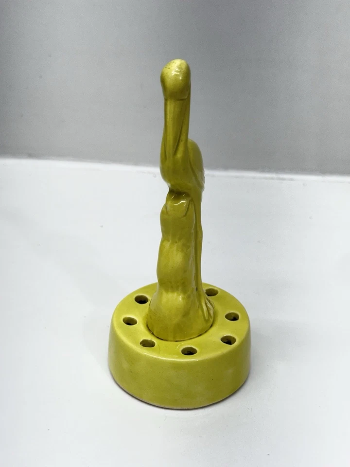 Royal Haeger Royal Arden Hickman Art Pottery 5.5" Yellow Flamingo Flower Frog - Image 4 of 4