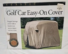 Brand New Beige Classic Accessories Fairway Short Roof 2-Person Golf Cart Cover