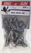 Eagle Claw 3/8 oz Nail Bullet Head Jig 25 Pac...