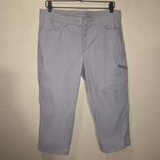Eddie Bauer Rainier Tech Capri Pants Stretch Sun Protection Women's 14 Gray Blue