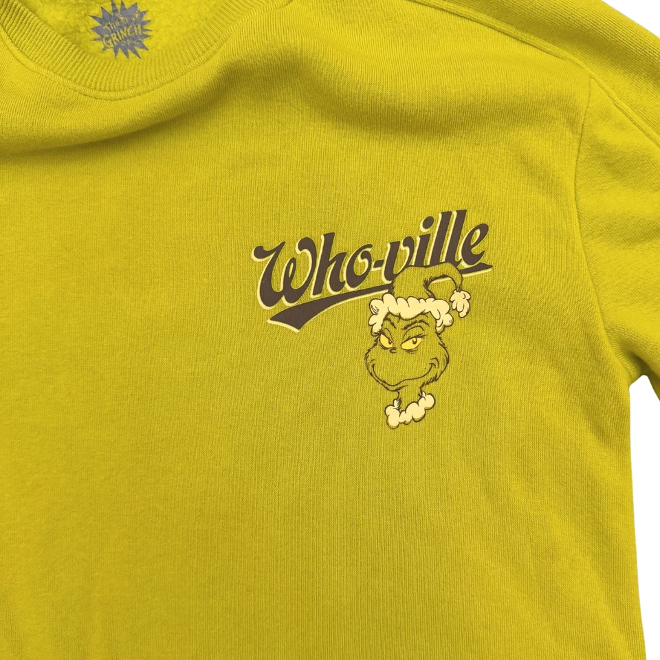 Dr. Seuss Grinch Who-Ville Sweatshirt Kids Christmas Pullover Crewneck LARGE - Image 3 of 4