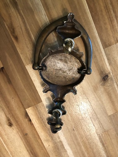 Vintage Brass Door Knocker Large Size Classic Patina 9x4 1950’s - Picture 4 of 7