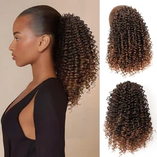 Ponytail For Black Women Drawstring Curly Hair Short Medium, T30 