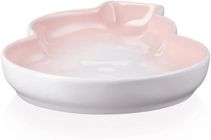 Le Creuset Snowman Dessert Plate Shell Pink Stoneware Christmas Holiday Dish New - Image 4 of 4