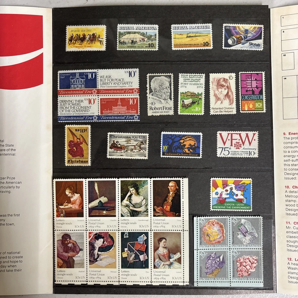 USPS MINT SET US Stamps 1974 COMMEMORATIVE Post OFFICE Collection Philatelist - Image 3 of 4