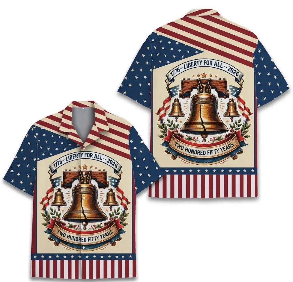 USA 250 Years Hawaiian Shirt for Men Women Youth, Patriotic 1776–2026 Semiquince