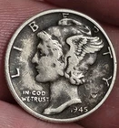 1945-P Mercury Dime 10c Silver Coin