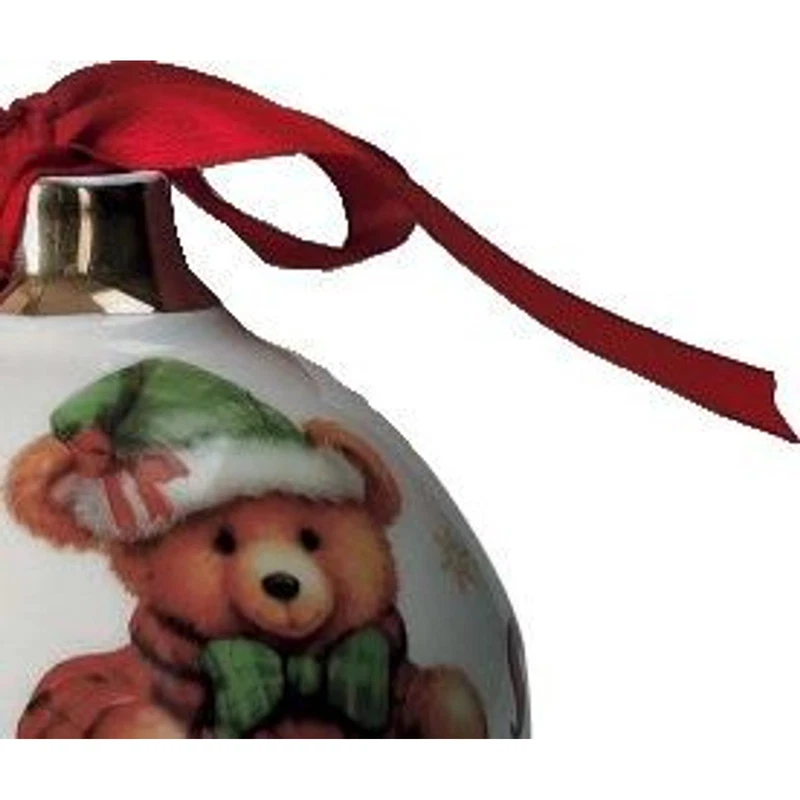 Palla di Natale Ceramica BRANDANI Coccole Orsetto Decorazione Albero 10 cm, fotografia 3 di 9