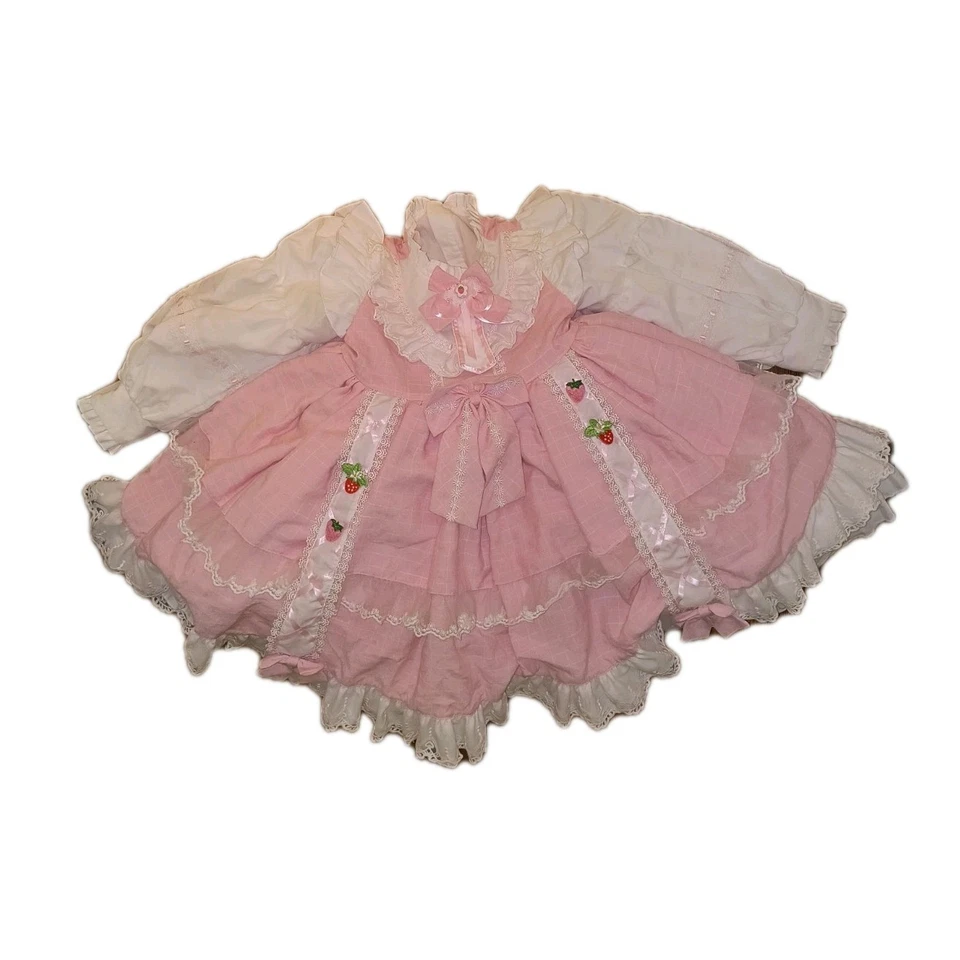 Lolita Kids Girls Mesh Tutu Dress Bow Lace Puff Sleeve Ruffle Bow Cute Dress New - Image 2 of 4