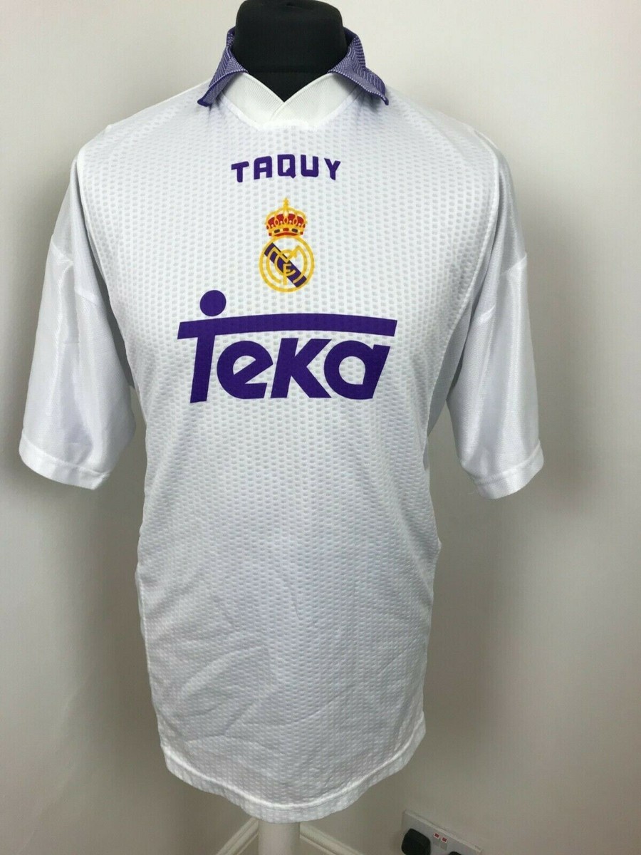 1996-1997 Real Madrid Short Sleeve Taquy Home Football Shirt XXL