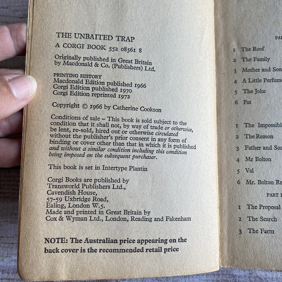 The Unbaited Trap by Catherine Cookson ~ 1972 paperback ~ romance - Image 2 of 4