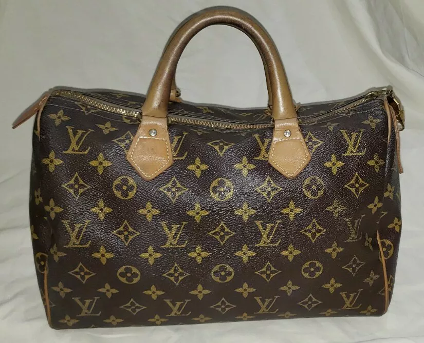 Louis Vuitton Speedy 30 Vintage French Company Satchel Handbag-US