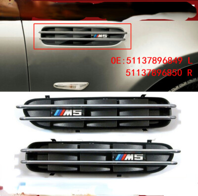 For BMW 5 Series E60 E61 M5 1 Pair Side Fender Grille Vent Air Flow Grill
