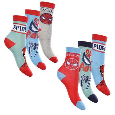 Spiderman 6er Pack Jungen Socken Strümpfe verschiedene Muster Farben