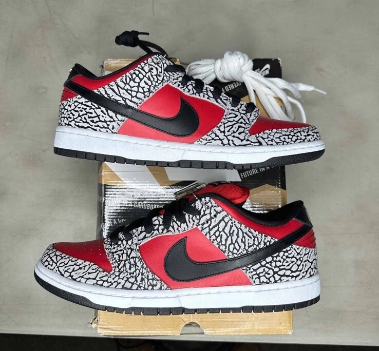 Taille 9,5   Supreme x Nike Dunk Low Premium SB rouge ciment 2012 313170 600