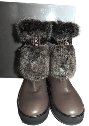Aquatalia Ankle Boots Kamila Faux Fur Trim Weatherproof Fur Lined Booties  8.5 - Picture 5 of 9