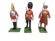 Lot of 3: Britains LTD Lead Toy Soldier Made England Red Jacket Spear Miniature