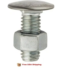 3/8"-16 x 1" Bumper Bolt & Nut Stainless Cap Pan Head, 10pc FREE SHIPPING