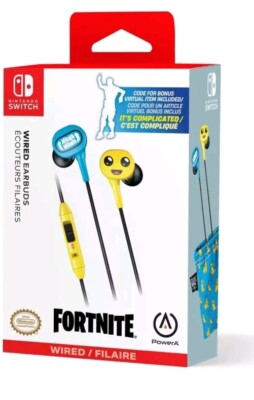 PowerA Wired Earbuds für Nintendo Switch - Fortnite Peely + Code - Neu / Versiegelt