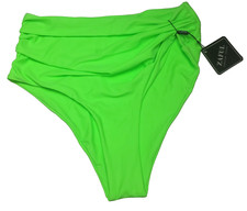 ZAFUL High Waisted Bikini Bottoms Tummy Control Ruched Swimwear Green M