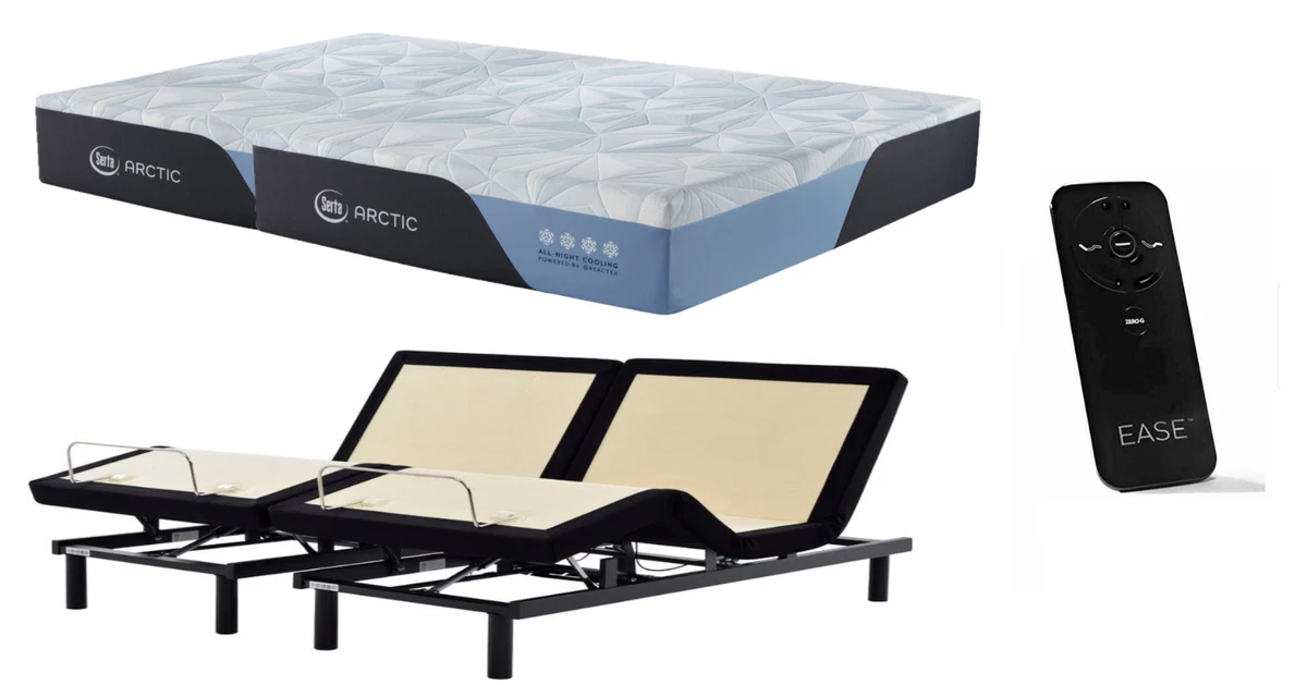 New Split King Serta Arctic Premier Firm Mattress with Sealy Ease