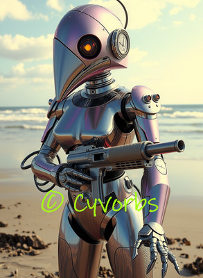 Limitierte Sci-Fi Kunst Poster 30x4 Cyberpunk Fantasy Alien Ufo Roboter geek