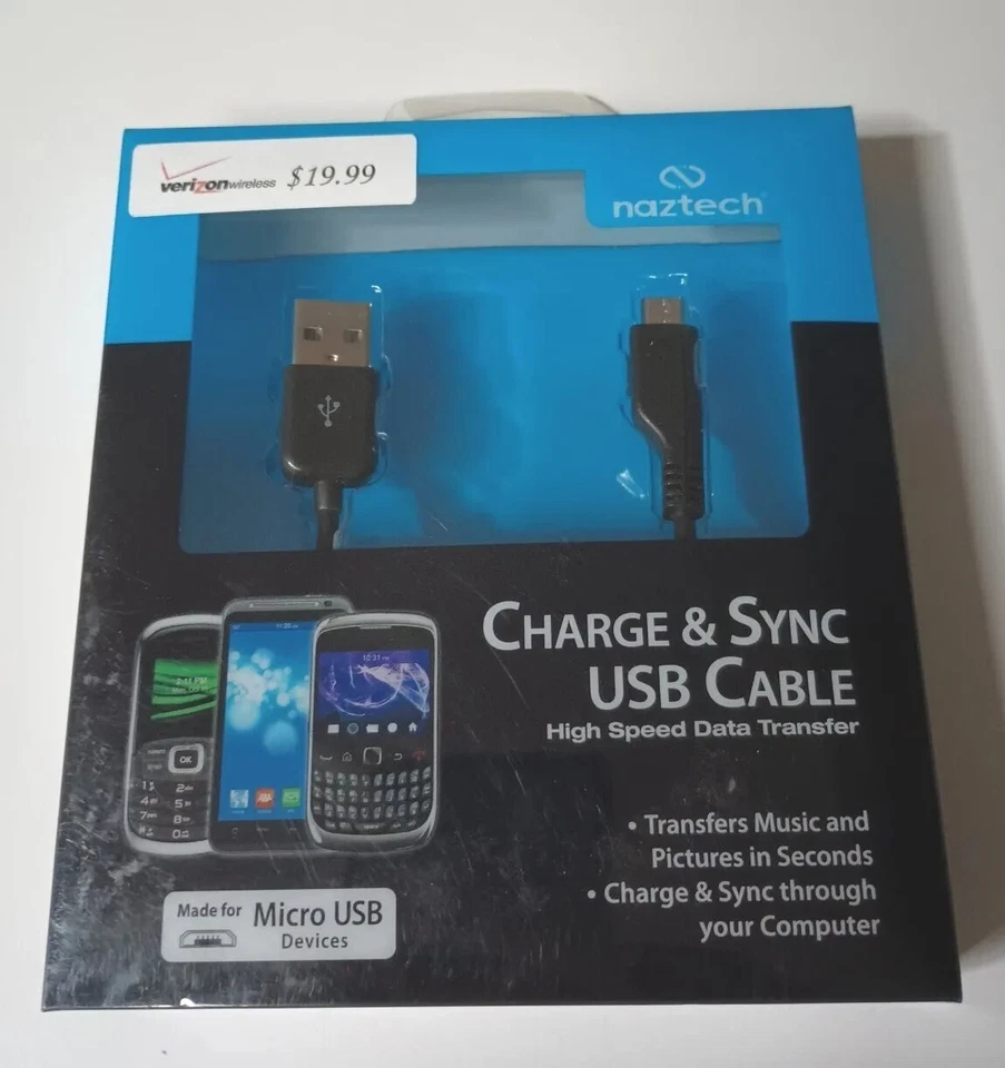 Naztech Charge and Sync USB Cable for Micro USB Devices NEW π Shipping - Image 2 of 3