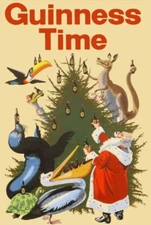 Guinness Beer - Guinness Animals w. Christmas Tree NEW Sign: 16x24" USA Steel