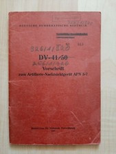 NVA Vorschrift A326/1/320 ehem DV-41/50 Artillerie Nachtsichtger&auml;t APN 3-7 1962