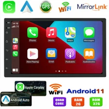 Android 11 Double Din 7" Car Stereo Apple CarPlay Auto Radio GPS Navi WiFi FM 32