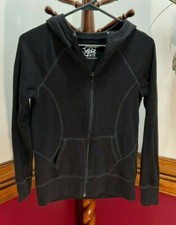 Justice Girl's Jacket Black Zip Up Hooded Jacket Hoodie Size 10