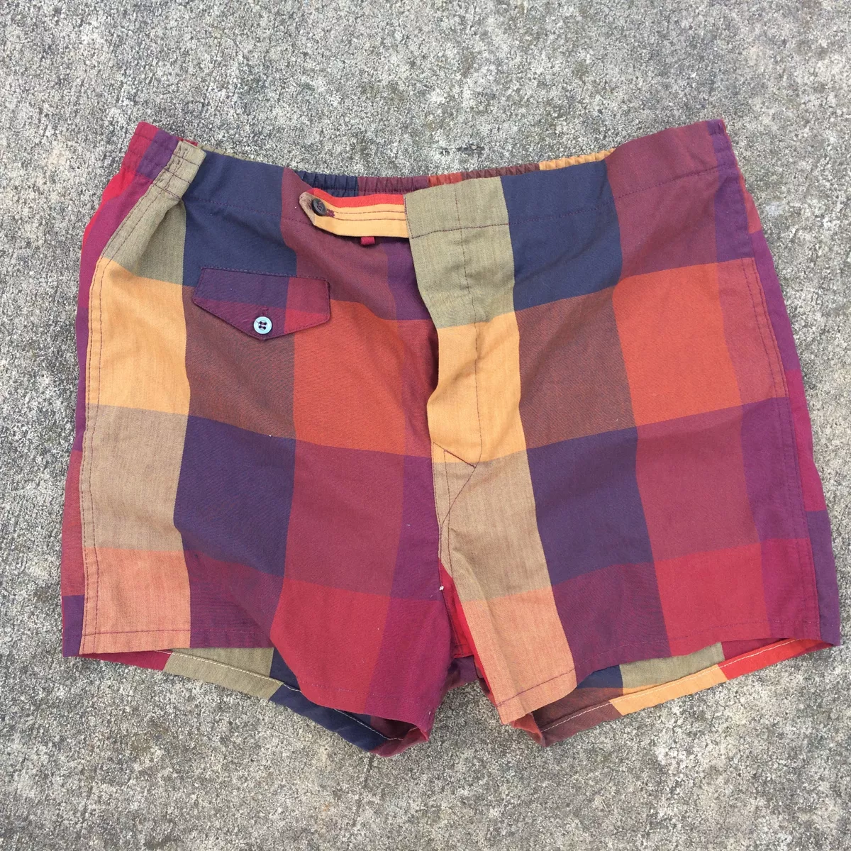 Madras swim trunks clearance