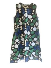 NWT Uniqlo Marimekko Sleeveless A Line Cotton Dress Black Fruit Motif S M L