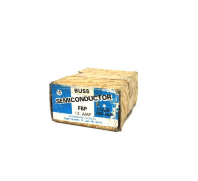 BOX OF 10 NEW BUSSMANN FBP FUSES 15AMP