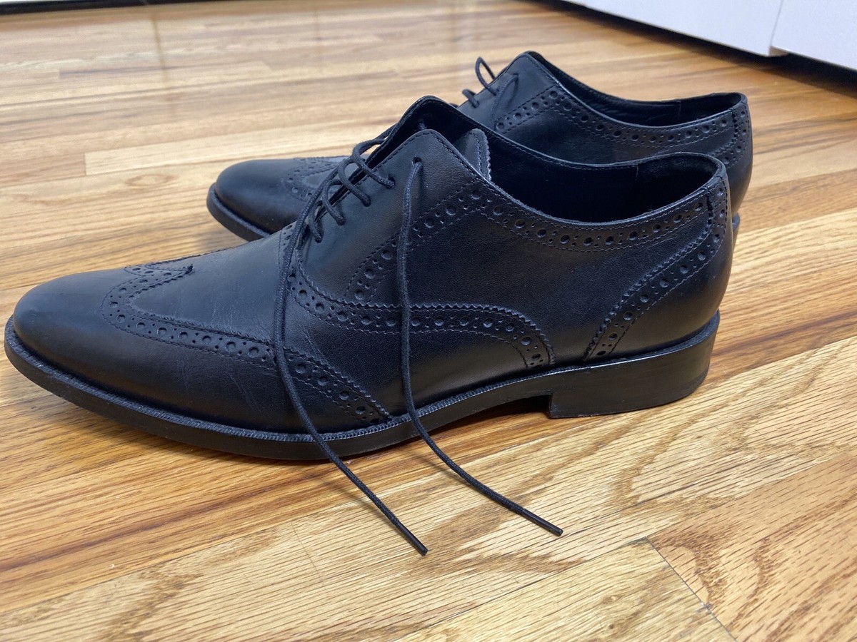 Cole Haan C10145 Air Madison Black Leather Brogue Wingtip 