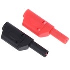 10* Safety 4mm Male Stackable Banana Plug Connector Shrouded Fully Insula.-ji