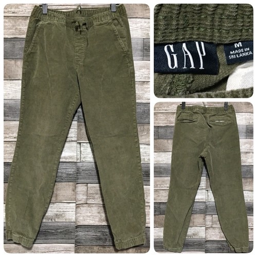 Gap Corduroy Joggers Men’s M Olive Green Tapered Drawstring (Inseam 27.5)