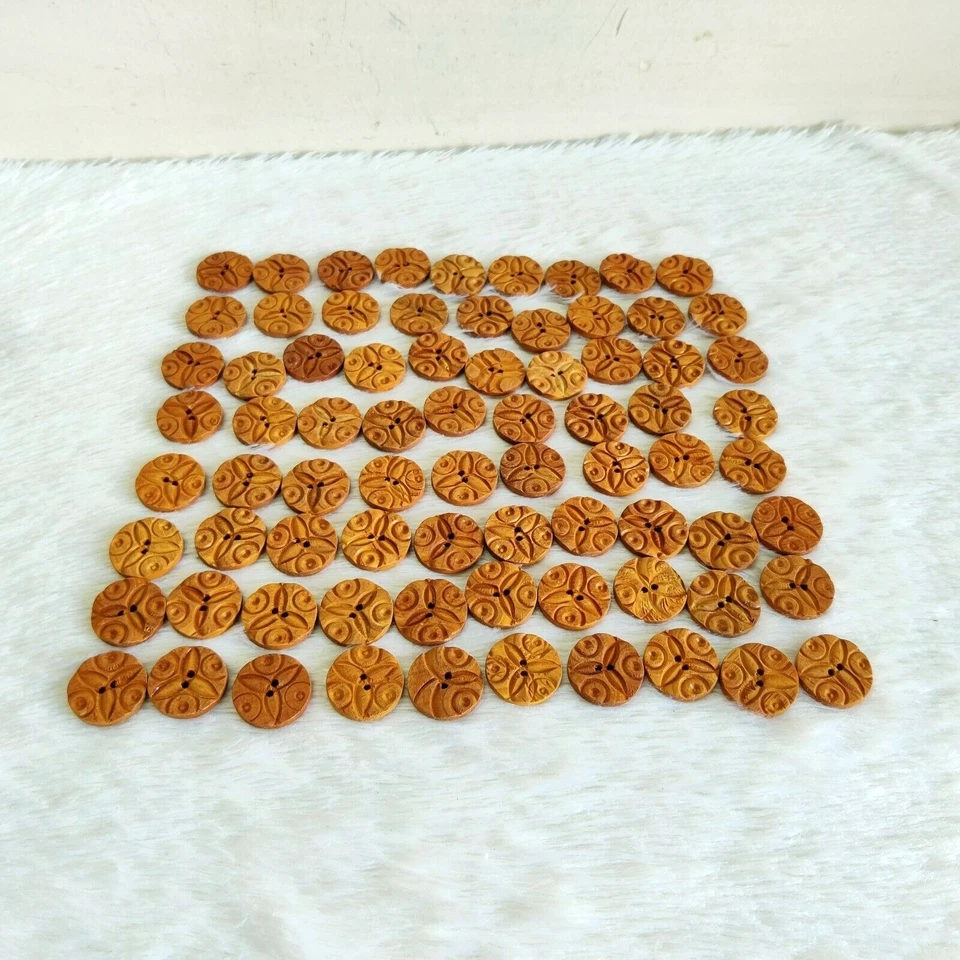1930s Vintage Wooden Traditional Button Set 76 Pcs Decorative Collectible BTN55 - Image 4 of 4
